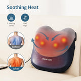 MOUNTRAX Back Massager with Heat, Shiatsu Neck and Back Massager for Pain Relief Deep Tissue, 3D Kneading Portable Massage Pillow for Neck, Back, Shoulders and Full Body, Gifts for Men Women