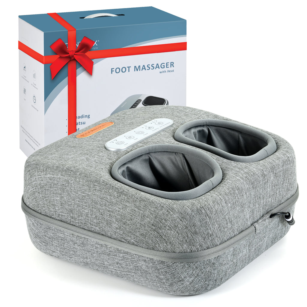 MOUNTRAX Foot Massager with Heat — Deep Shiatsu Kneading & Air Compression Relief for Plantar Fasciitis, Foot Pain & Improve Circulation