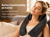 MOUNTRAX Cordless Neck & Shoulder Massager with Heat — Hands‑Free Shiatsu Relief for Neck Stiffness, Shoulder Tension & Muscle Soreness