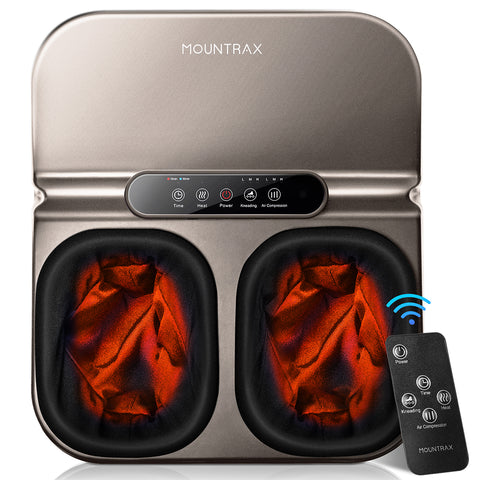 Foot Massager with Heat, Shiatsu Massager Machine with Remote (Gray)