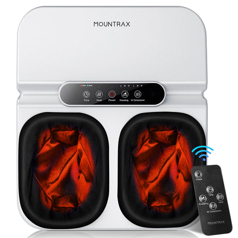 Foot Massager with Heat, Shiatsu Massager Machine with Remote (White)